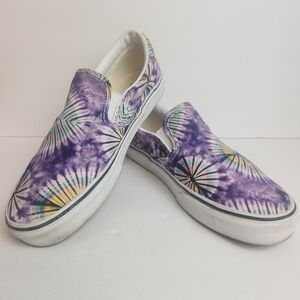 Vans Classic Slip On New Age Tie Dye Purple Sneakers Unisex Womens 12 Mens 10.5